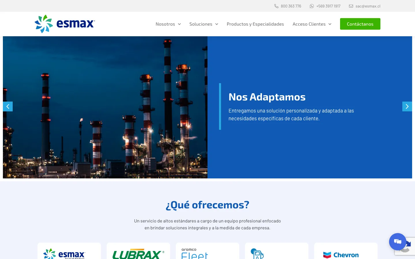 Captura de la web Esmax (hoy filial de Aramco)