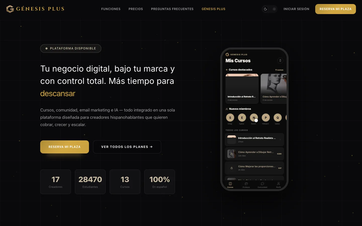 Captura de la web Genesis Plus