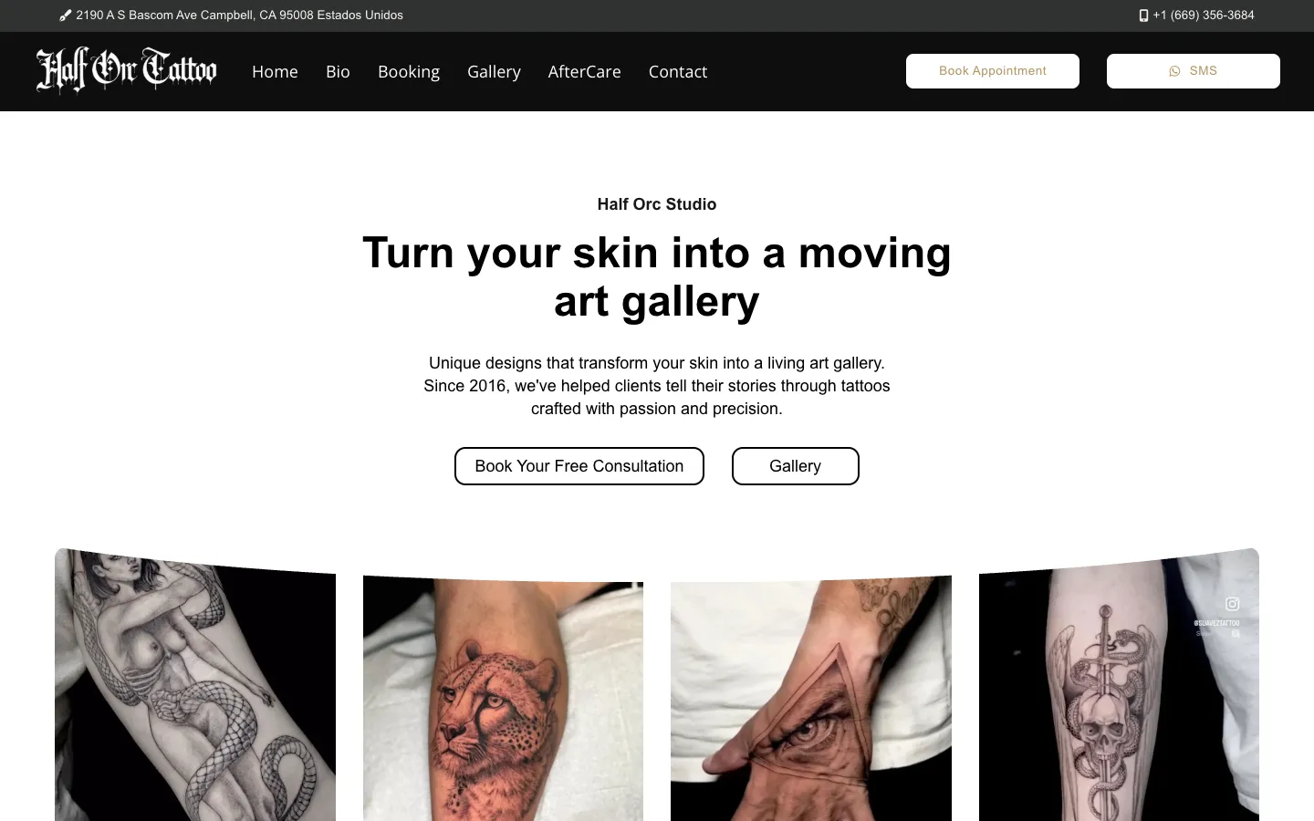 Captura de la web Half Orc Tattoo