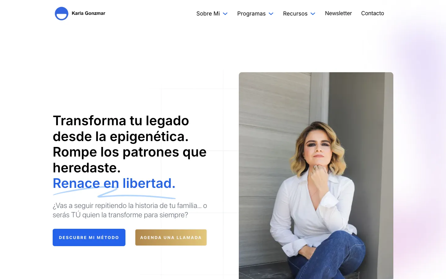 Captura de la web Karla González