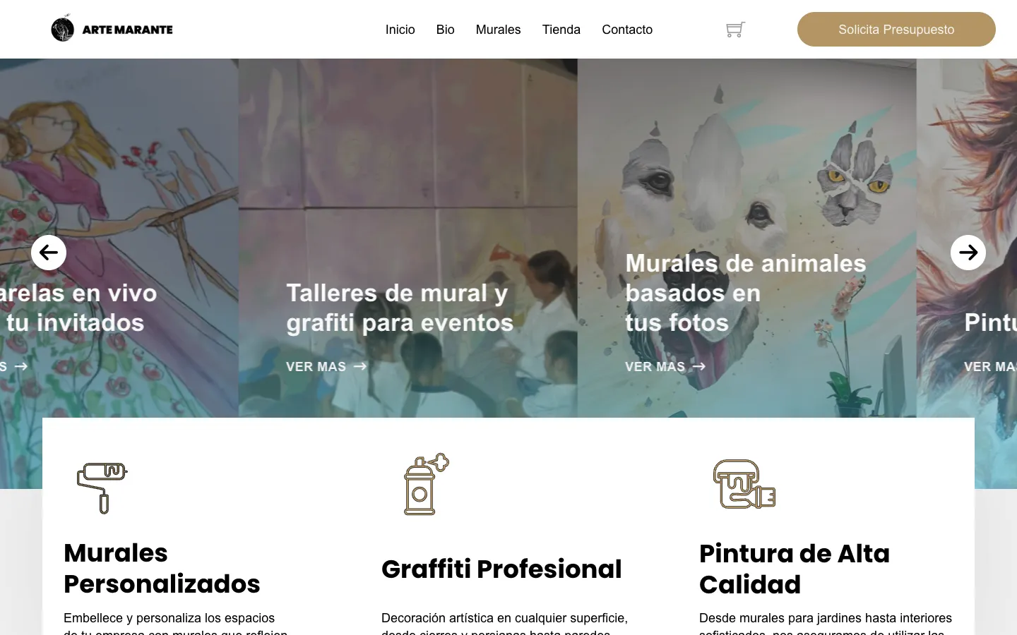 Captura de la web Arte Marante