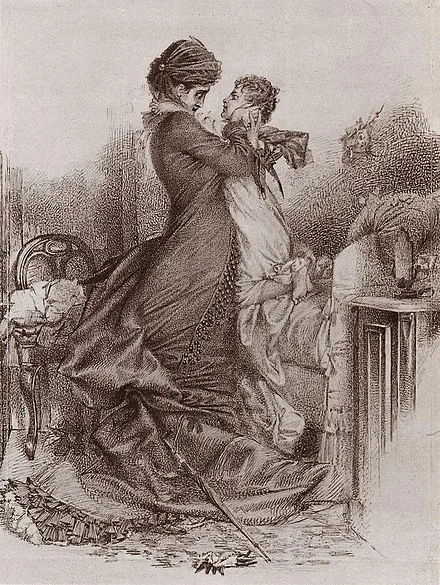 Ana Karenina con su hijo por Mijaíl Vrúbel