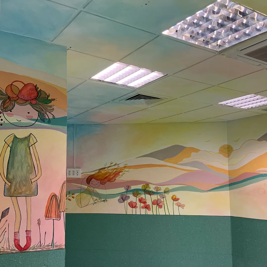 Detalle de mural infantil personalizado