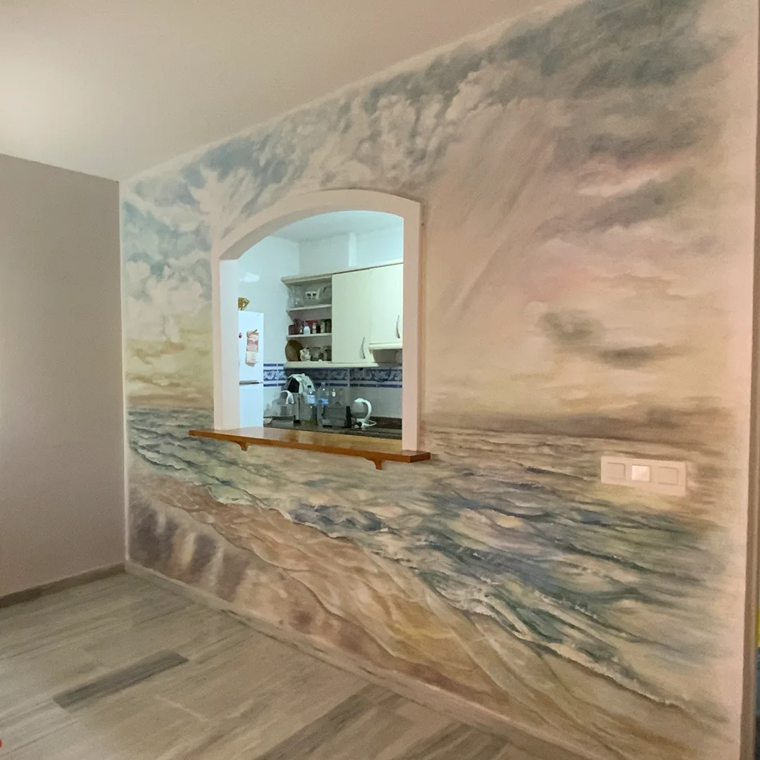 Mural decorativo de paisaje personalizado