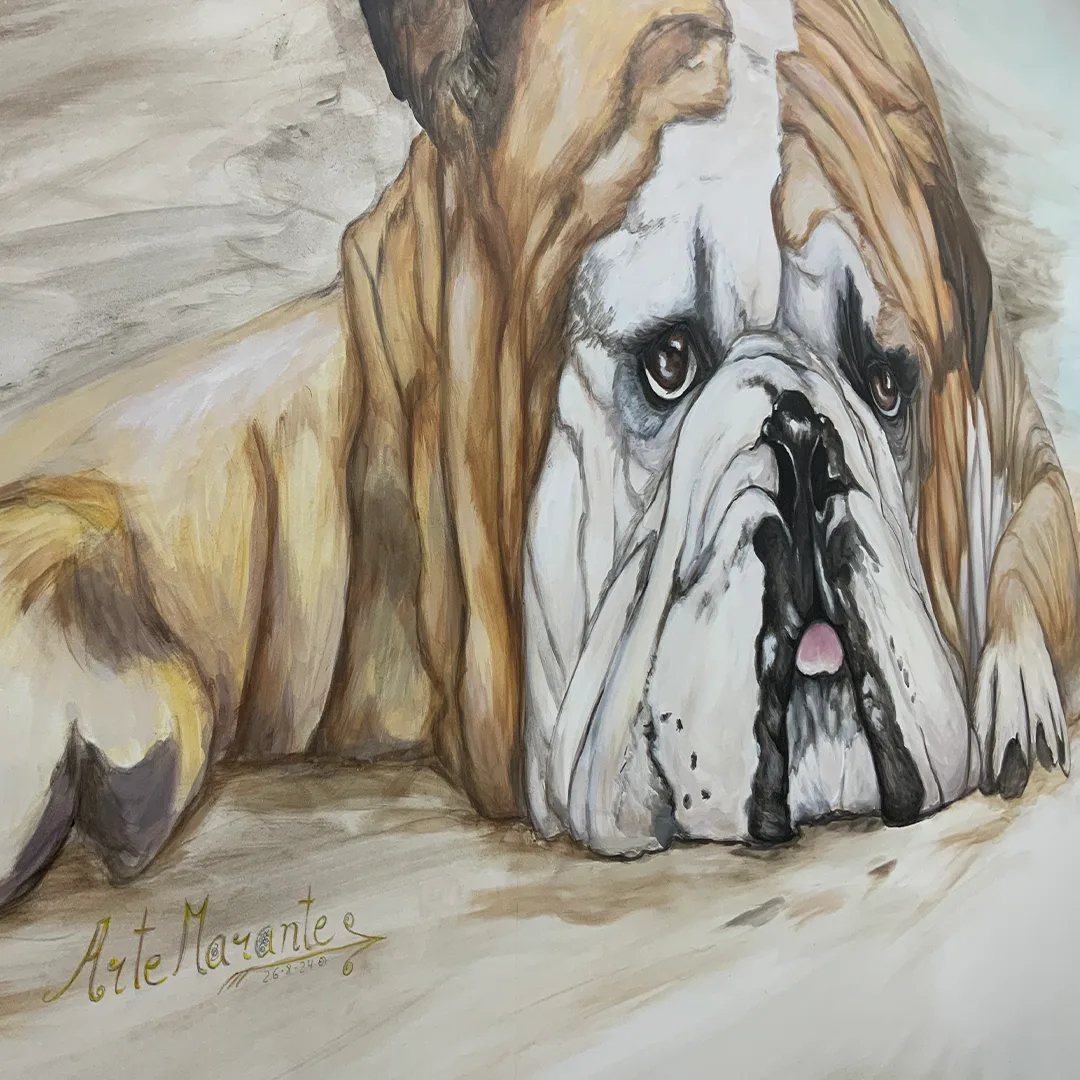 Mural personalizado en pared de recepción veterinaria