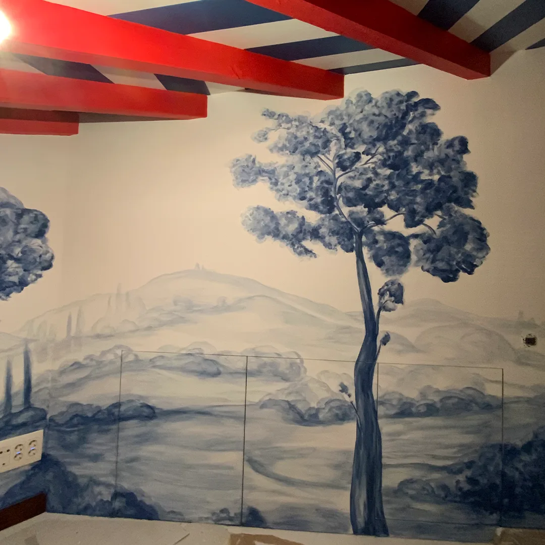 Mural decorativo en local comercial