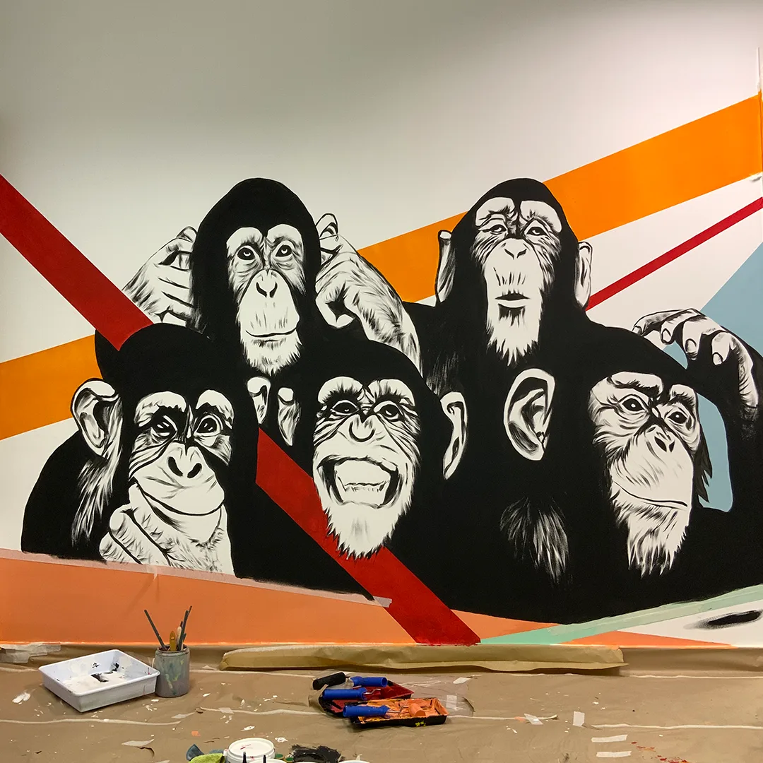 Mural corporativo con estilo urbano