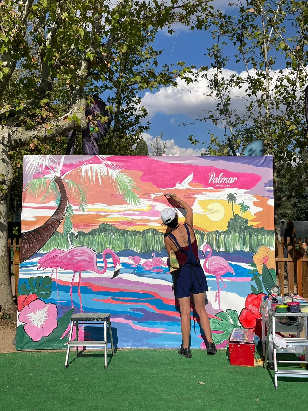 Registro de taller de arte urbano en comunidad