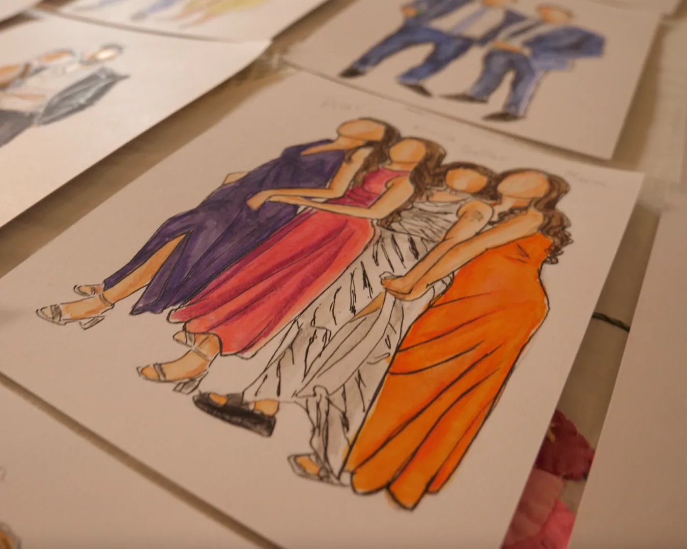 Recuerdo de boda pintado en vivo por Diana Marante
