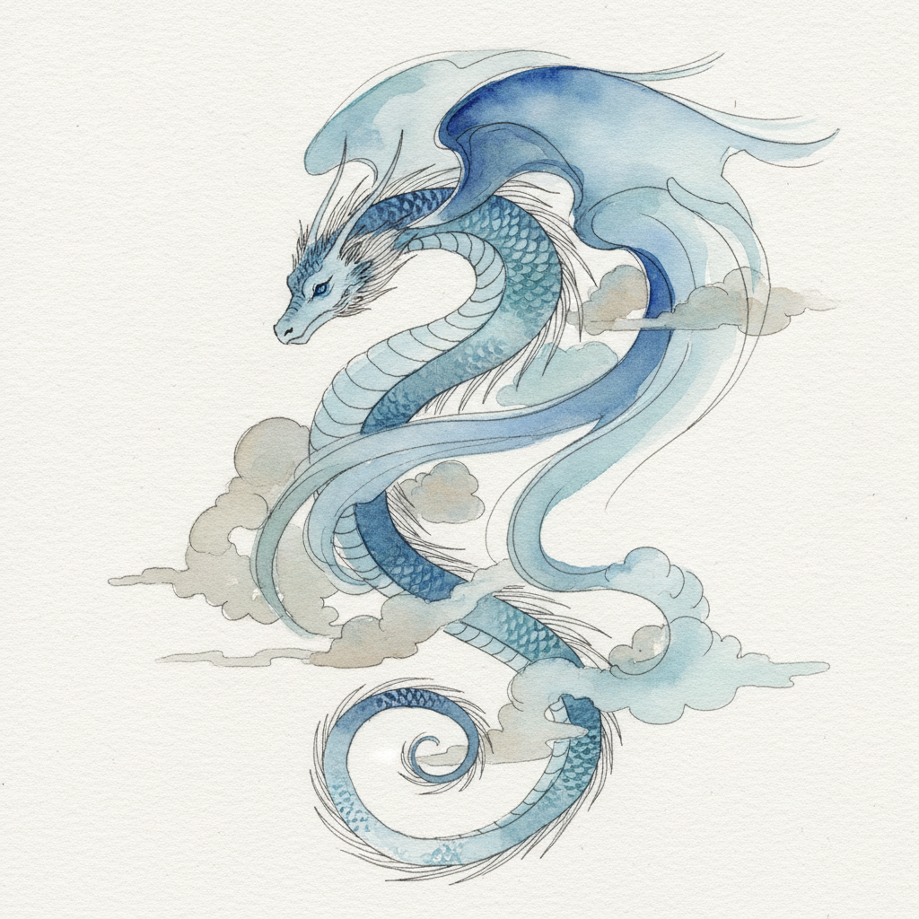 Dragón entre nubes