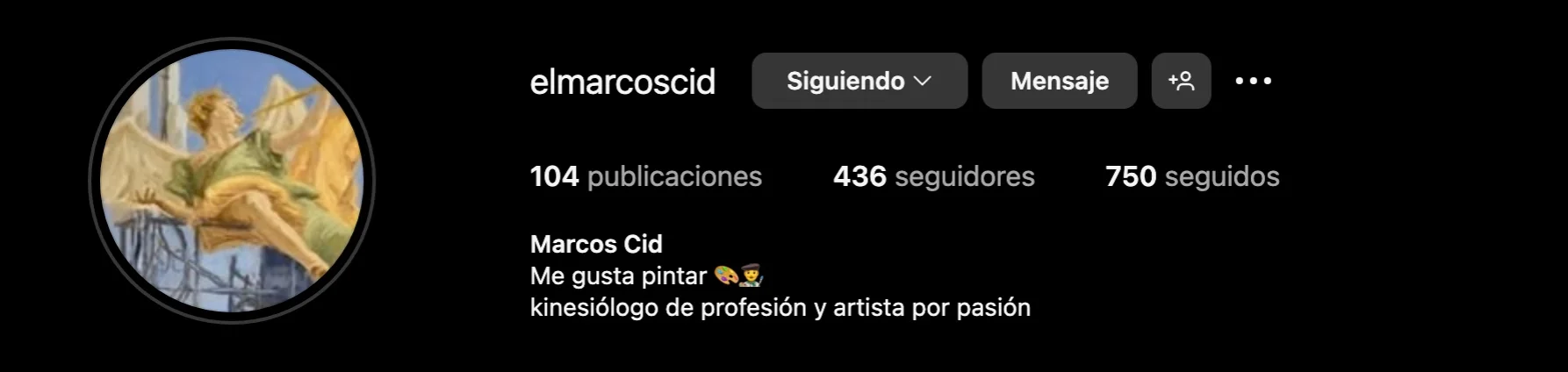 Marcos pintando en su estudio