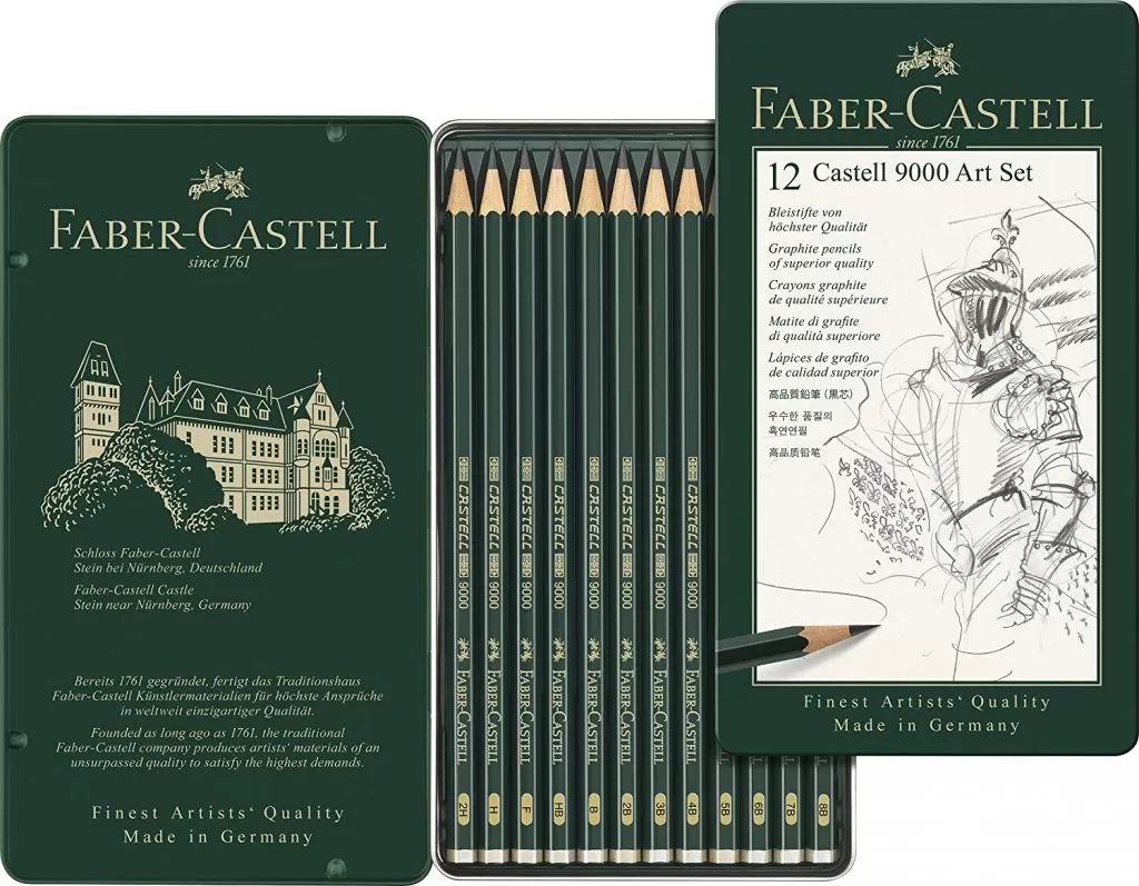 Lápices Faber Castell 9000 - Faber Castell 9000 - Set de 12 lápices para dibujo artístico
